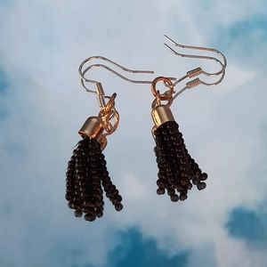 Black beaded earrings